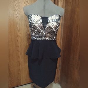 Deb Strapless Mini Black Dress